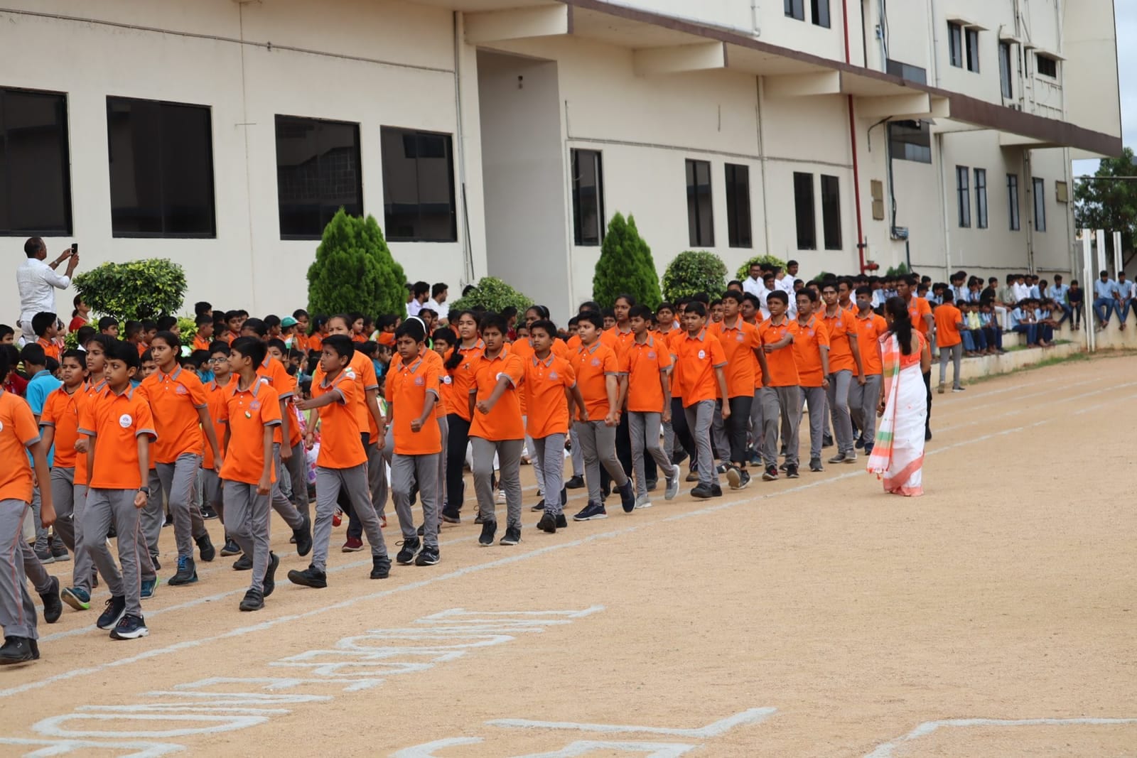 Assembly on the Sri Sharada International School campus in Koppal